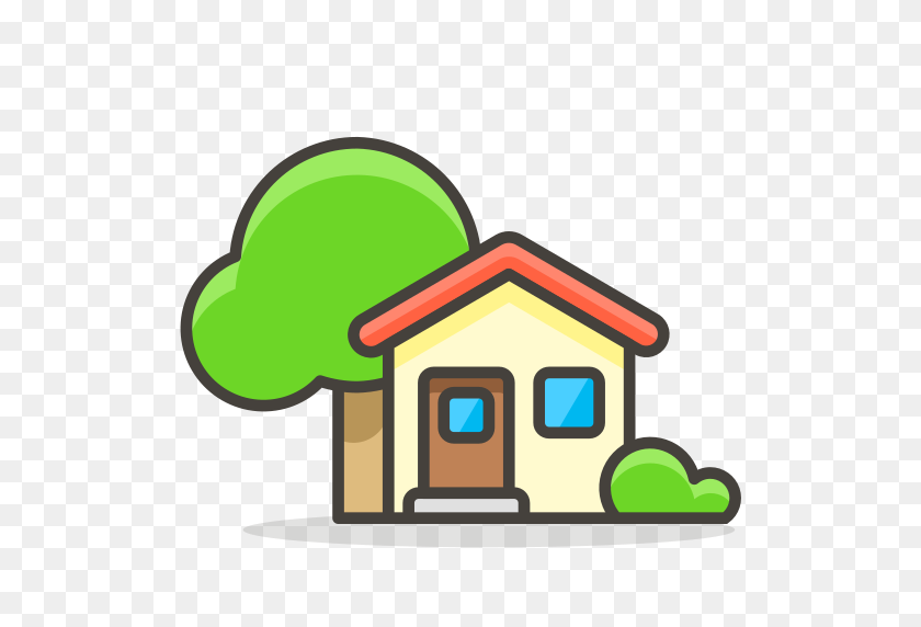 512x512 House, With, Garden Icon Free Of Free Vector Emoji - House Emoji PNG