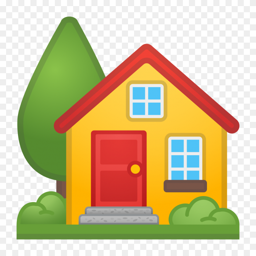 1024x1024 House With Garden Icon Noto Emoji Travel Places Iconset Google - House PNG