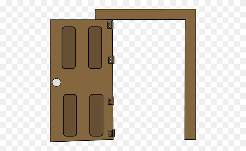 500x458 House With Open Door Clipart - Open Door Clipart Black And White