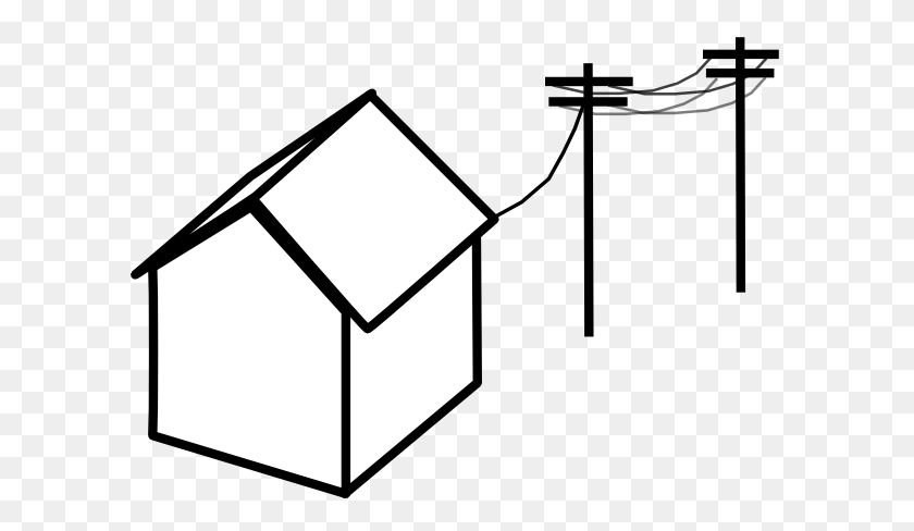 600x428 House With Power Lines Clip Art - Power Lines Clipart