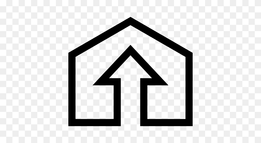 400x400 House With Up Arrow Inside Free Vectors, Logos, Icons - House Vector PNG