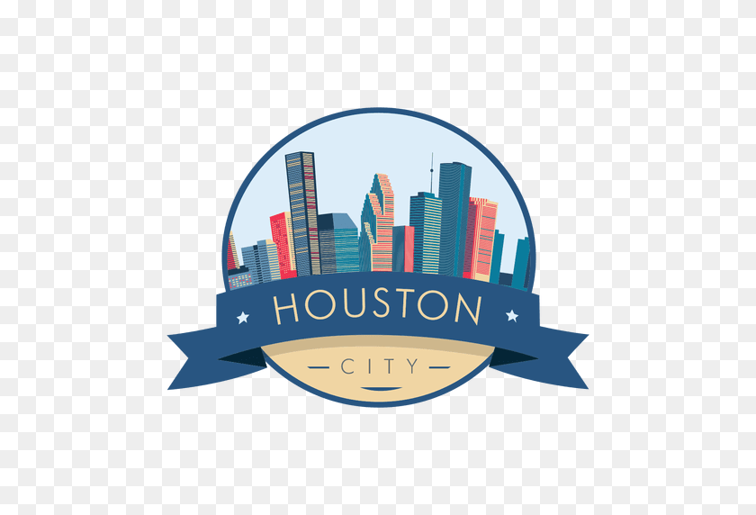 512x512 Houston Skyline Badge - Houston Skyline Outline PNG