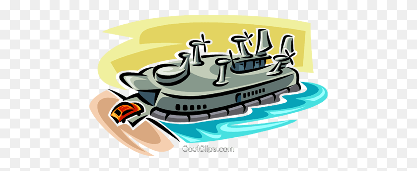 480x286 Hovercraft Ferry Royalty Free Vector Clip Art Illustration - Ferry Boat Clipart
