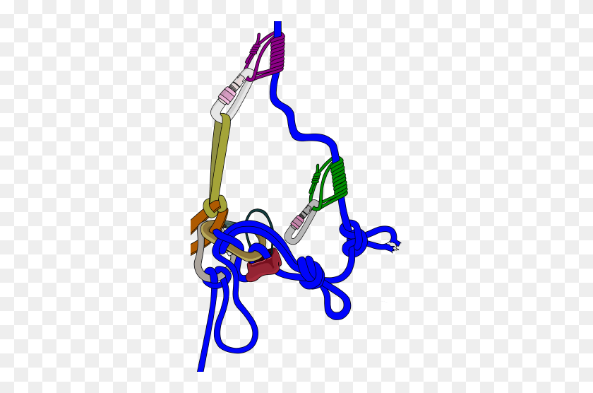 300x496 How To Abseil Past A Knot - Rope Knot Clipart