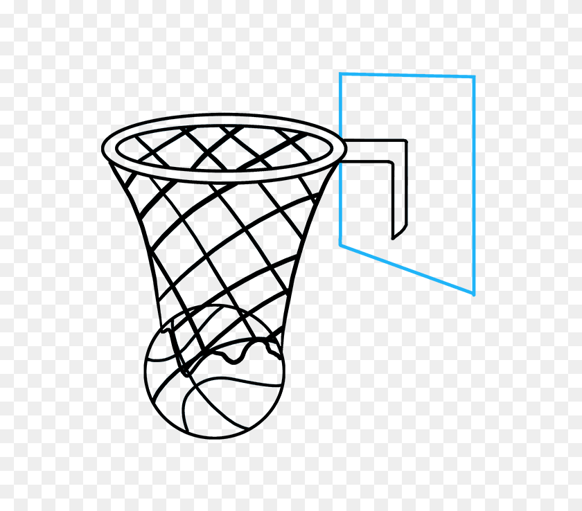 680x678 How To Draw A Basketball Hoop - Basketball Hoop PNG