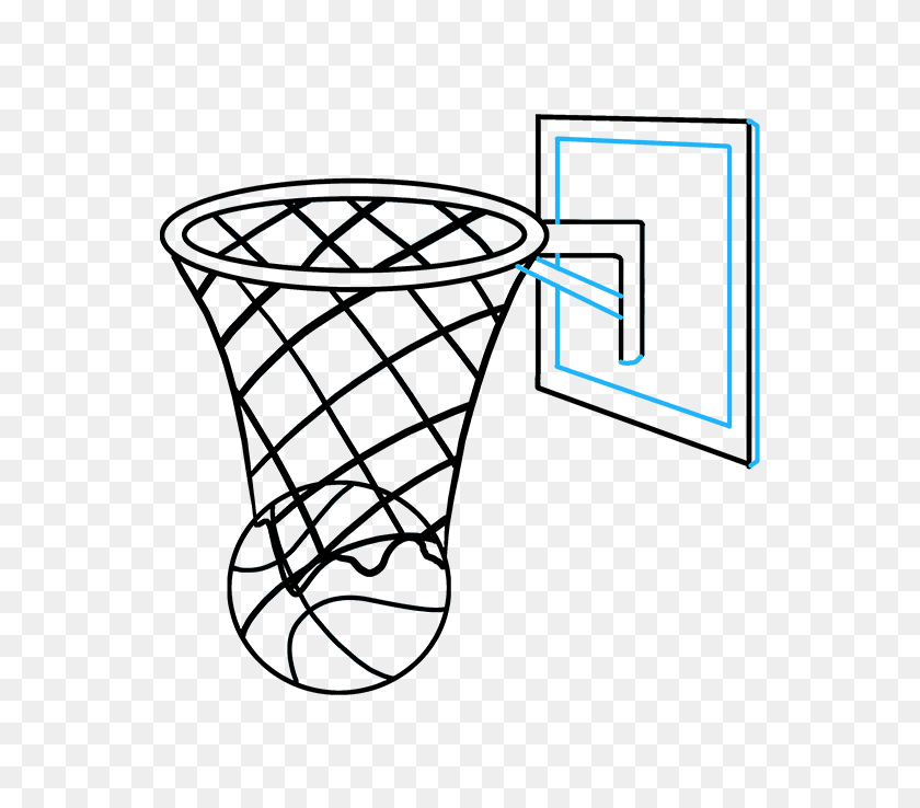 680x678 How To Draw A Basketball Hoop - Basketball Rim Clipart