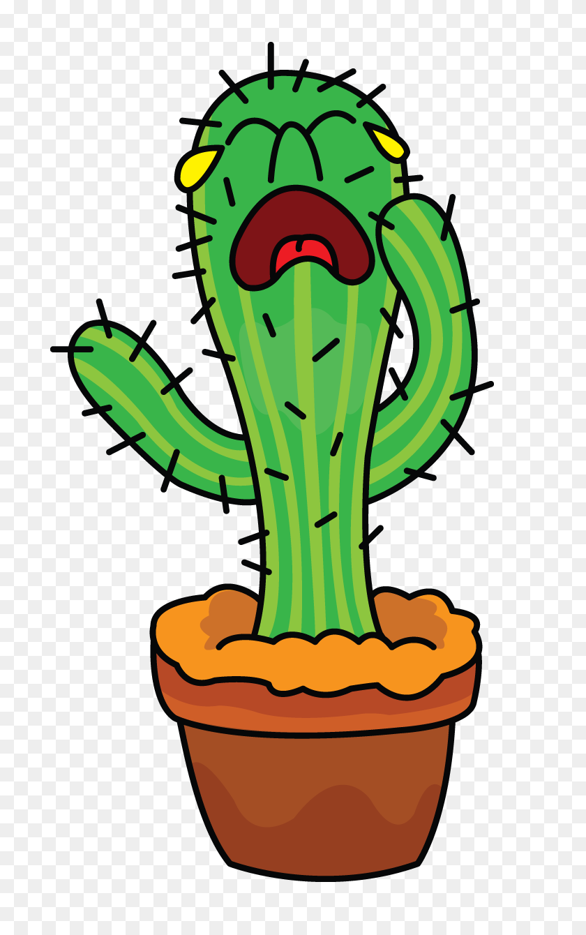 720x1280 How To Draw A Cactus, A Plant, Easy Step - Cute Cactus PNG