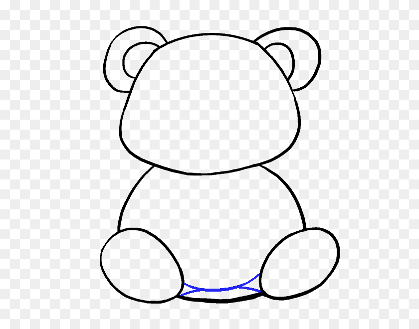 678x600 Cómo Dibujar Un Lindo Panda De Dibujos Animados En Unos Sencillos Pasos Fáciles - Teddy Bear Clipart Black And White