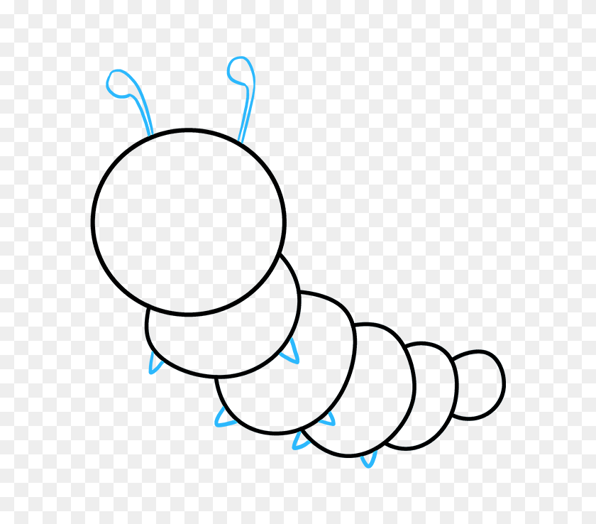 680x678 How To Draw A Cute Caterpillar - Cute Caterpillar Clipart