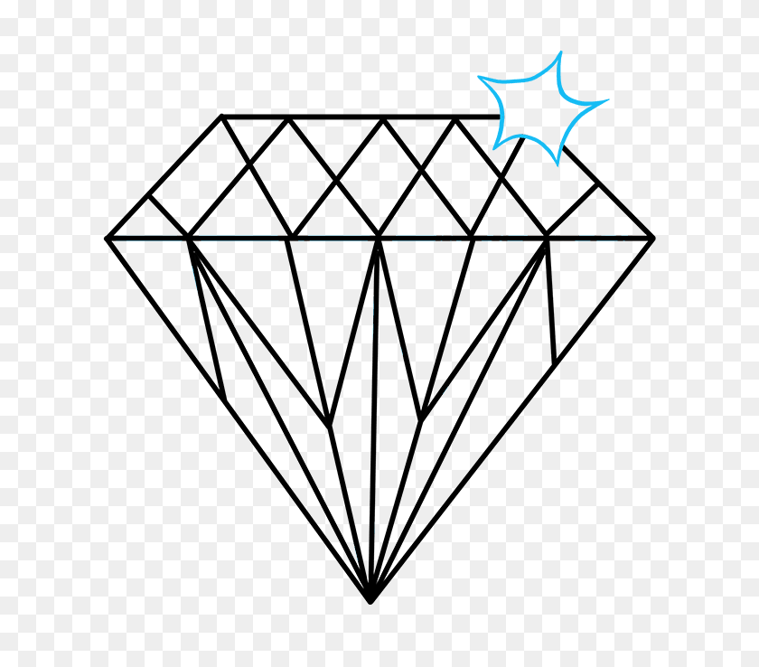 680x678 How To Draw A Diamond - Diamond Sparkle PNG