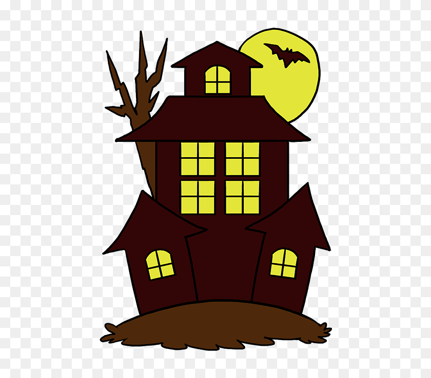 680x678 How To Draw A Haunted House - Spooky House Clipart