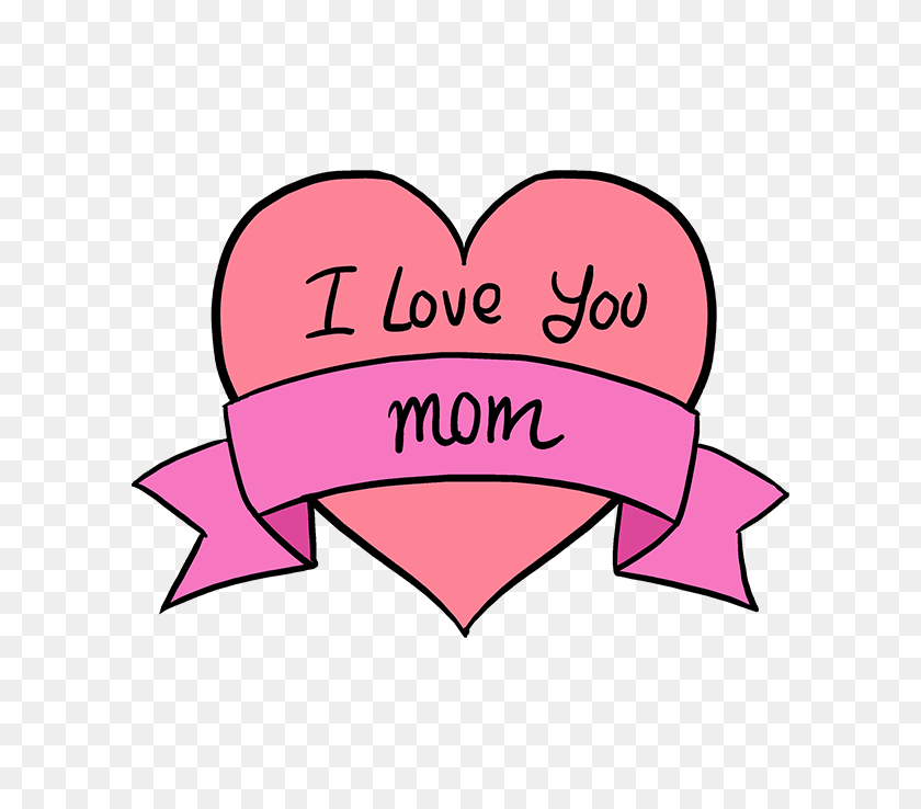 680x678 How To Draw A Mother's Day Heart - Mommy To Be Clipart