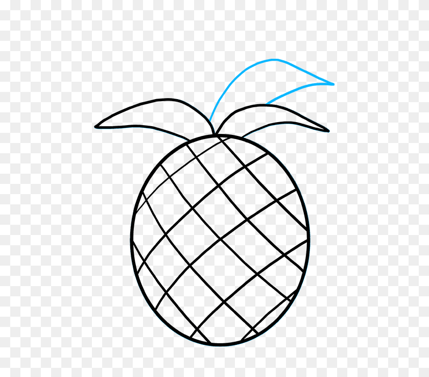 680x678 How To Draw A Pineapple - Black And White Pineapple Clipart