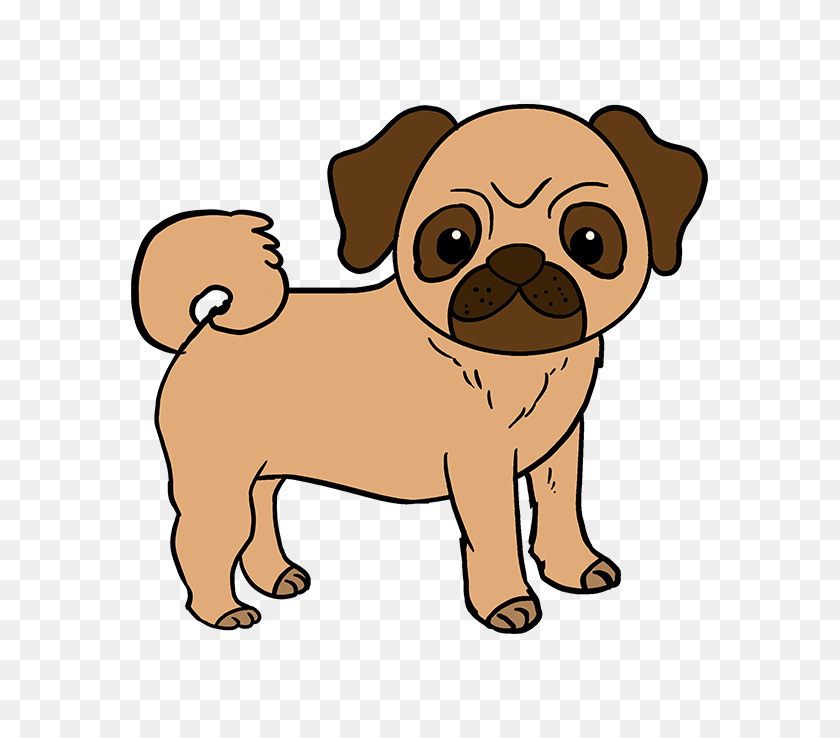 680x678 How To Draw A Pug - Pug Face PNG