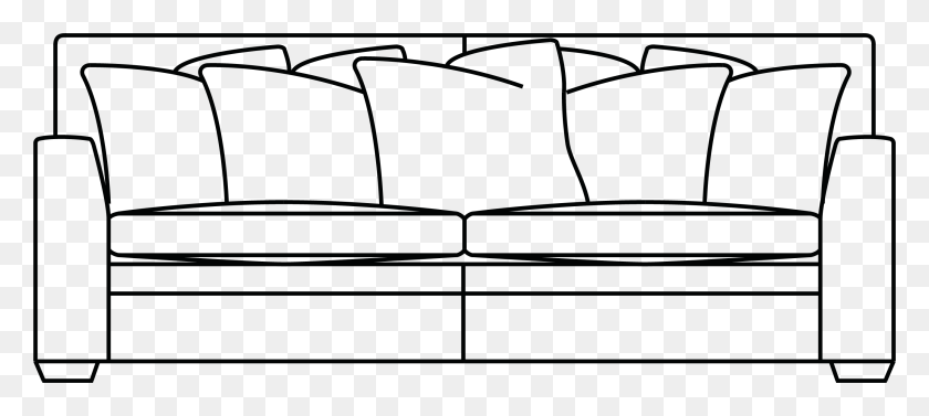 2619x1066 How To Draw A Sofa From The Back - Icee Clipart