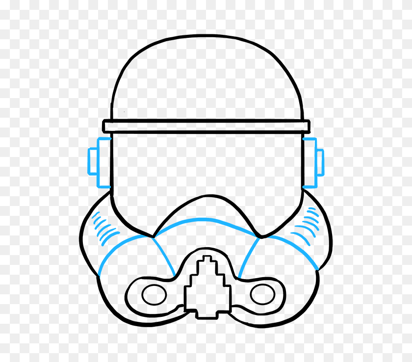680x678 Cómo Dibujar Un Casco De Stormtrooper Tutorial De Dibujo Realmente Fácil - Stormtrooper Clipart