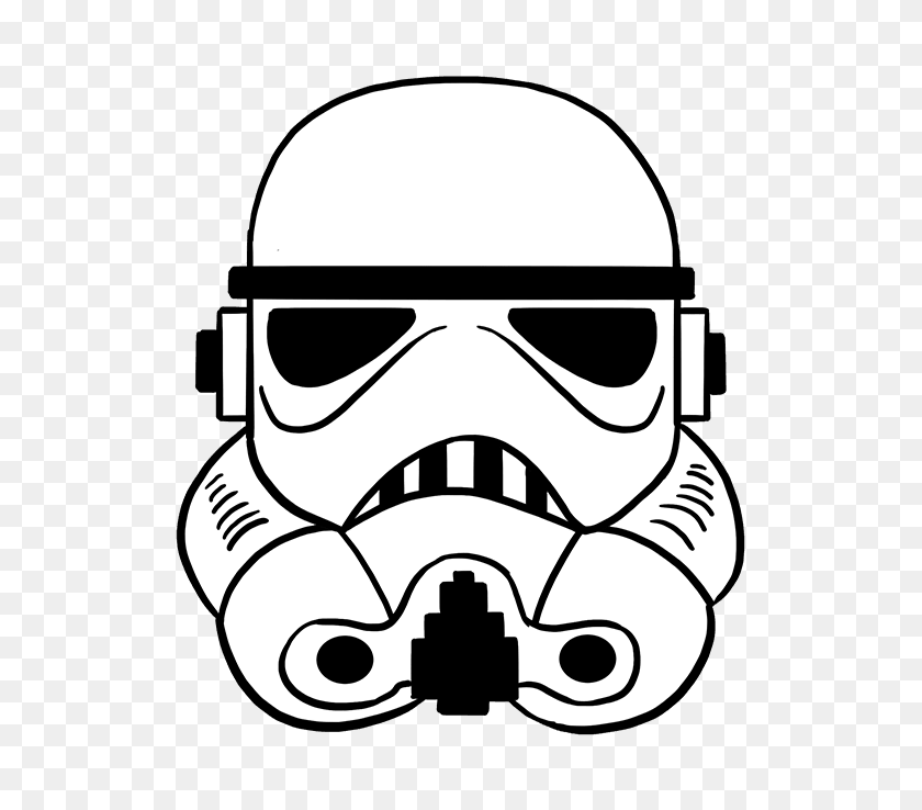 680x678 Cómo Dibujar Un Casco De Stormtrooper Tutorial De Dibujo Realmente Fácil - Darth Vader Mask Clipart