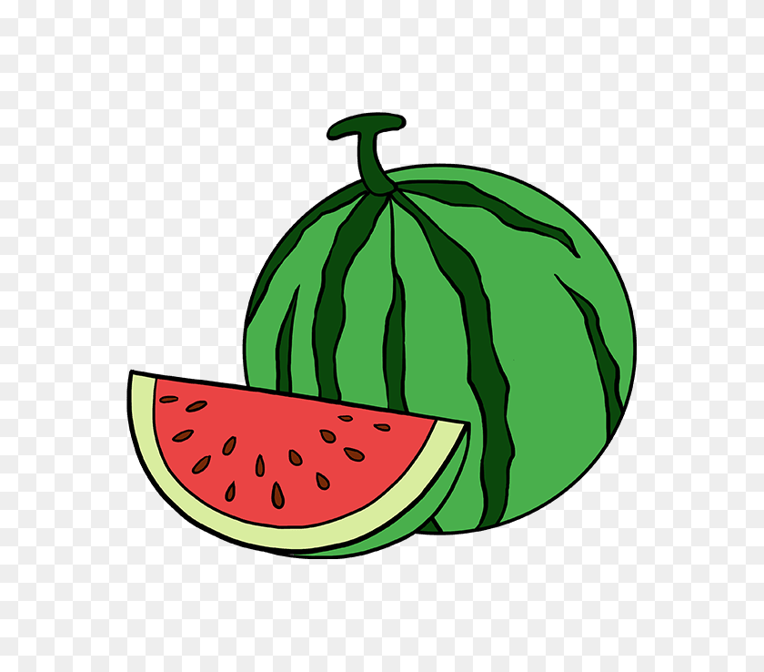 680x678 How To Draw A Watermelon - Watermelon Slice Clipart