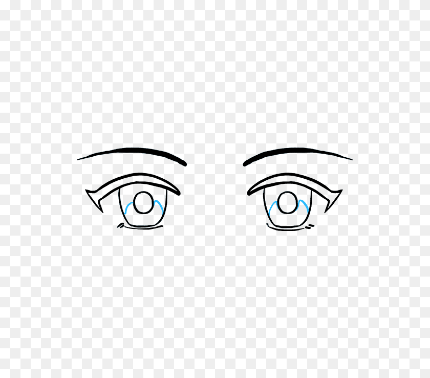 680x678 Как Рисовать Глаза Аниме - Мультфильм Глаза Png