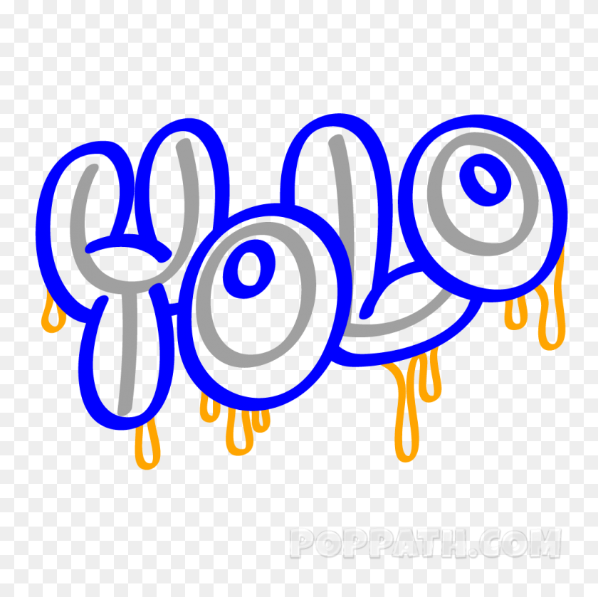 1000x1000 How To Draw Graffiti Word Art Yolo Pop Path - Graffiti Art PNG