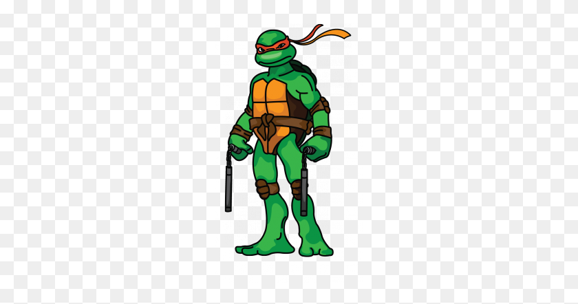 215x382 How To Draw Michelangelo Ninja Turtles Step - Ninja Turtle Clip Art