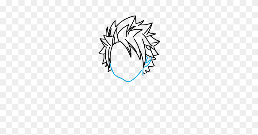 215x382 How To Draw Natsu, Fairy Tail, Anime, Easy Step - Anime Lines PNG