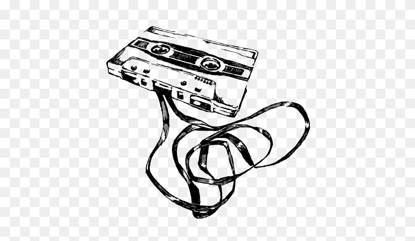 443x429 How To Draw Unravelled Cassette Tape - Cassette Tape Clipart