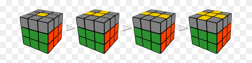 713x150 Cómo Resolver Los Bordes Superiores Amarillos En El Cubo De Rubik - Cubo De Rubix Png