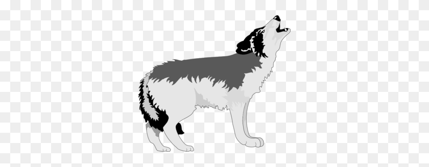298x267 Howling Black And Gray Wolf Png, Clip Art For Web - Wolf Black And White Clipart