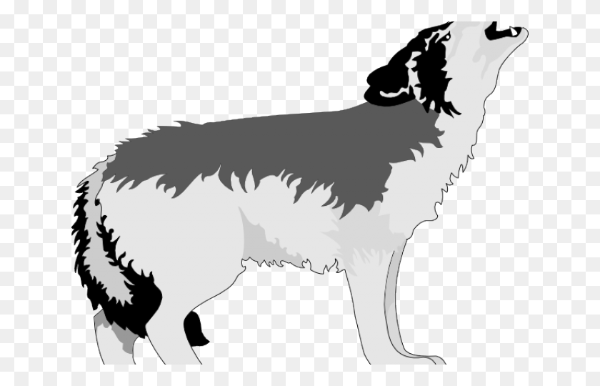 640x480 Howling Cartoon Wolf - Wolf Cartoon PNG