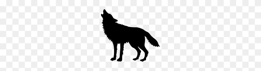 190x170 Howling Wolf - Wolf Silhouette PNG