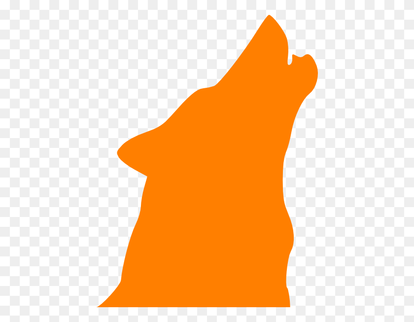 450x593 Howling Wolf Orange Clip Art - Howling Wolf PNG