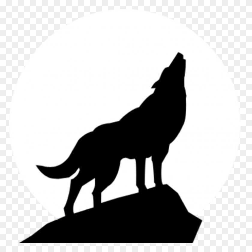 1024x1024 Howling Wolf Silhouette Clip Art Free Clipart Download - German Shepherd Clipart Black And White