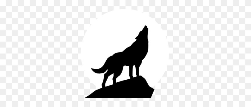 299x300 Howling Wolf Silhouette Free Images - Wolf Howling PNG