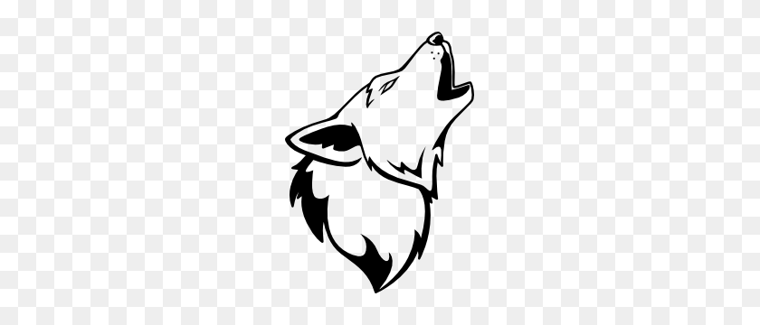 300x300 Howling Wolf Wall Decal - Wolf Howling PNG