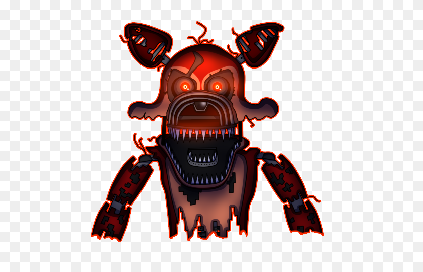 Hq Nightmare Foxy Png Transparent Nightmare Foxy Images - Fnaf Clipart Black And White