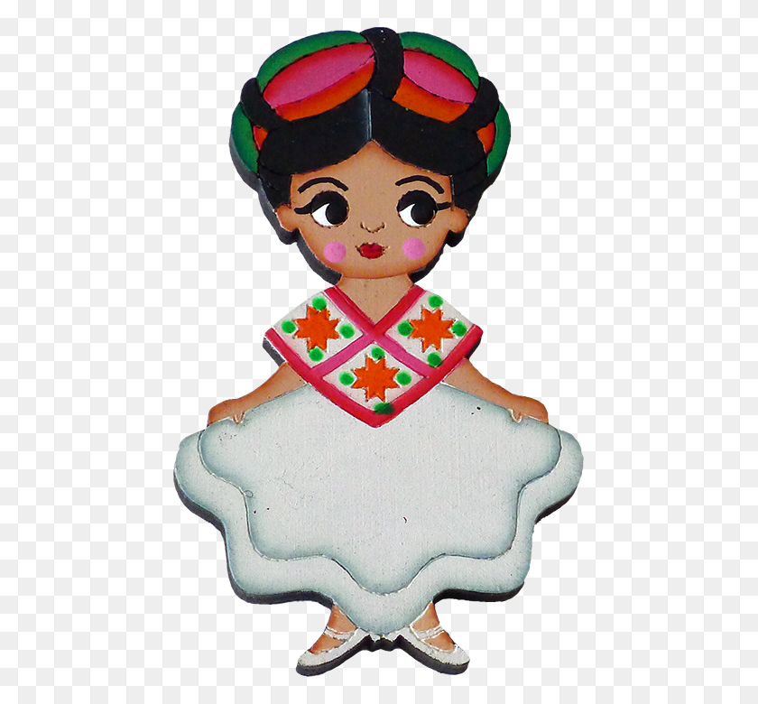 455x720 Imán De Vestido Tradicional Huasteca, Fiesta Mexicana De Madera - Clipart Niño Hispano