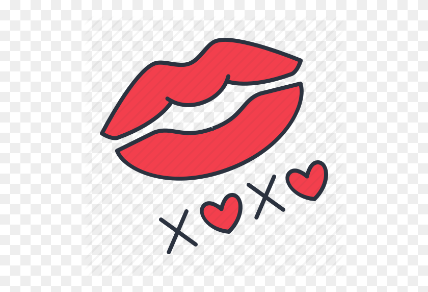 512x512 Объятия, Поцелуй, Поцелуи, Значок Xoxo - Поцелуи Png