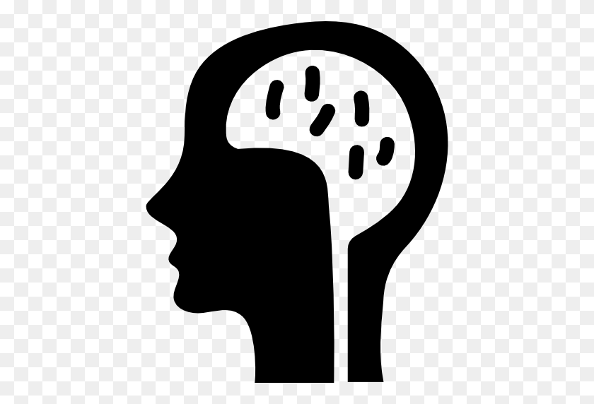 512x512 Cerebro Humano Plano Negro Icono - Cerebro Humano Png