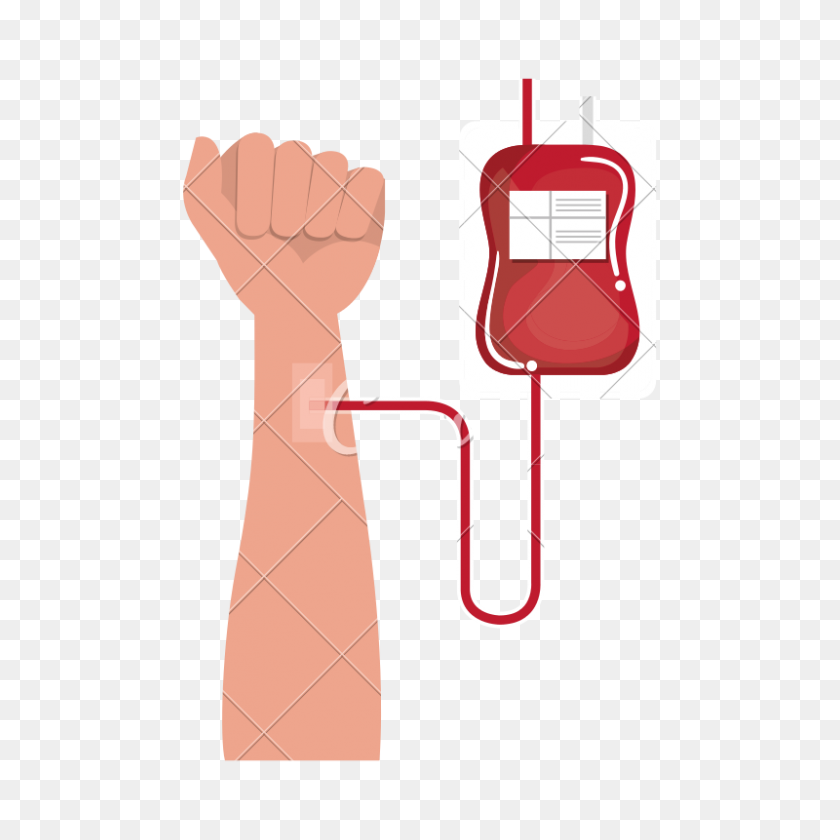 800x800 Human Hand With Bag Blood Donation Icon - Blood Hand PNG