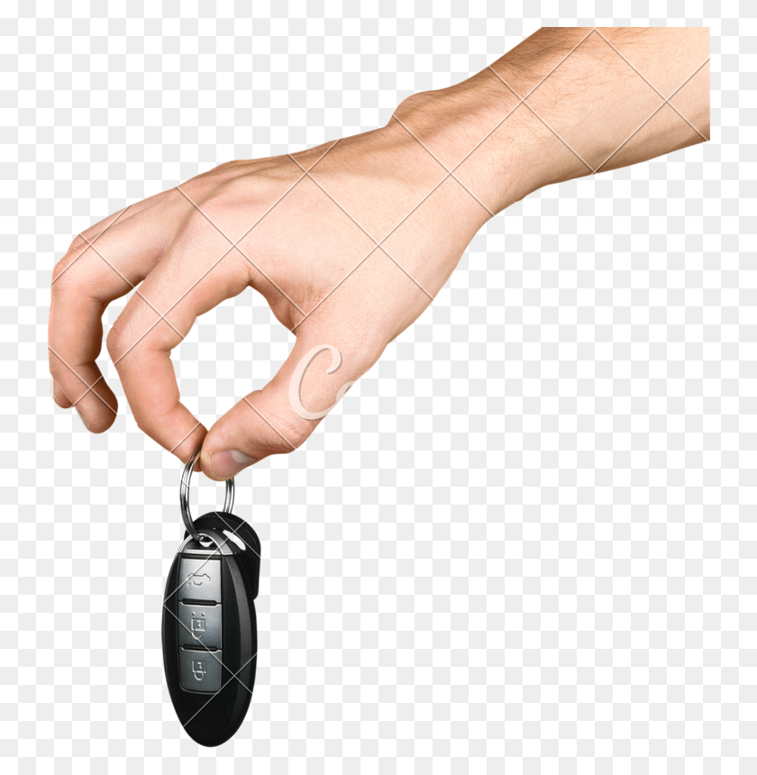 736x800 Human Hand With Car Key And Remove Control - Ok Hand Sign PNG