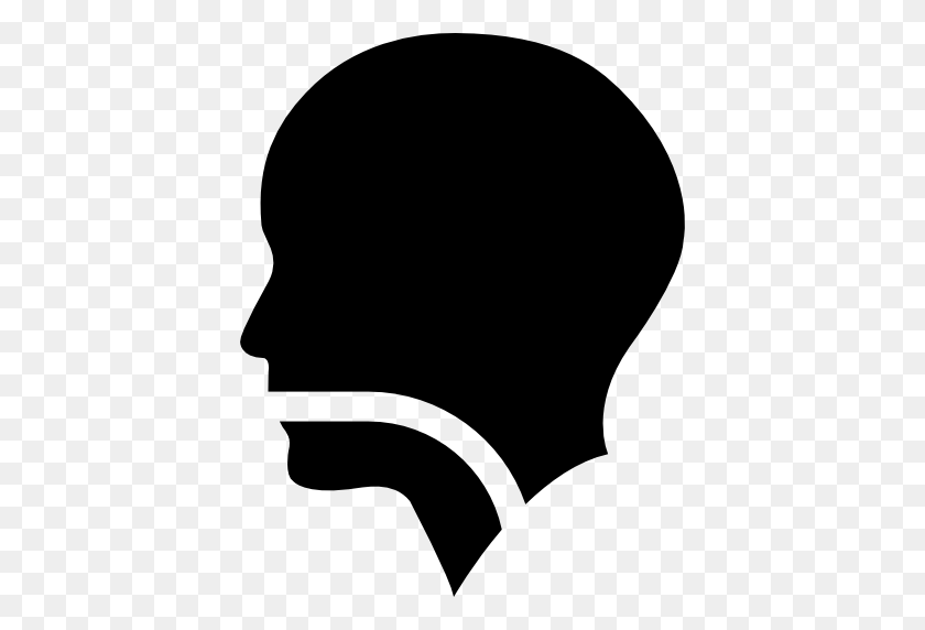 512x512 Human Head Silhouette With A Line In Mouth Pharynx And Larynx - Head Silhouette PNG