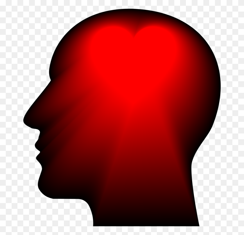 680x750 Человеческая Голова Череп И Мозг - Красный Череп Клипарт