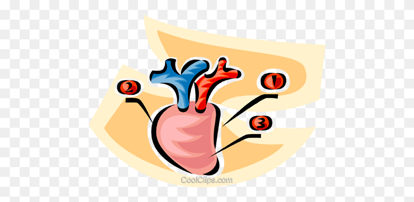 480x351 Human Heart Royalty Free Vector Clip Art Illustration - Human Heart Clipart