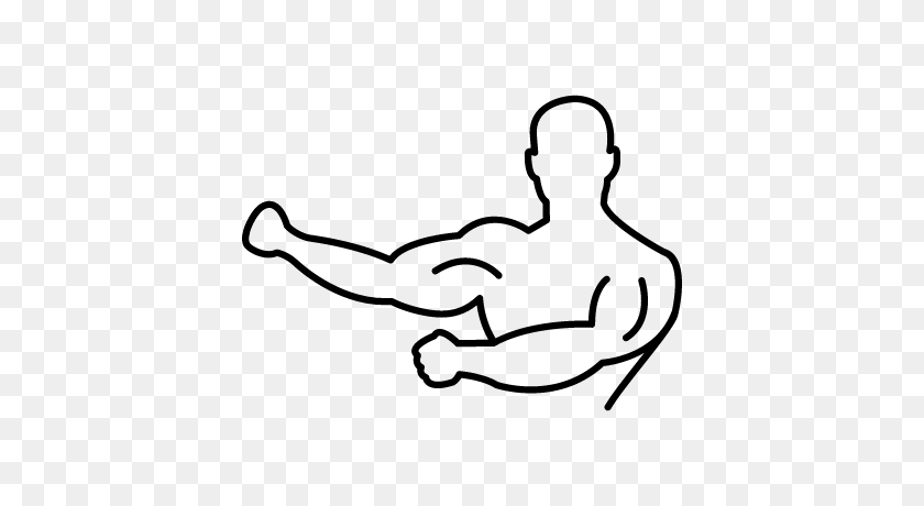 400x400 Human Outline Flexing Muscles Free Vectors, Logos, Icons - Muscles PNG