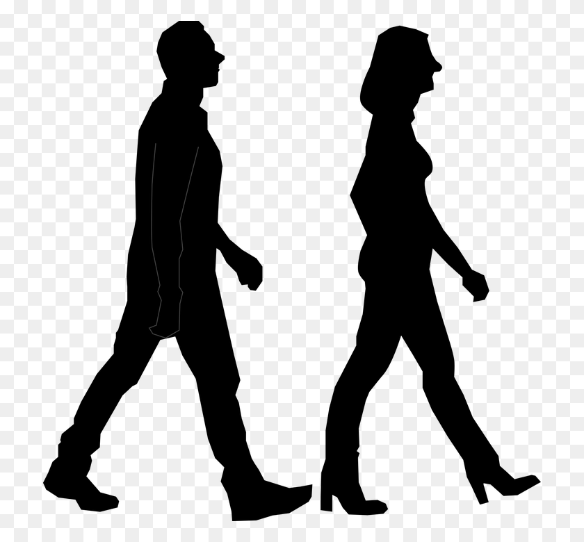 716x720 Human Silhouette Walking Png Png Image - Human Silhouette PNG