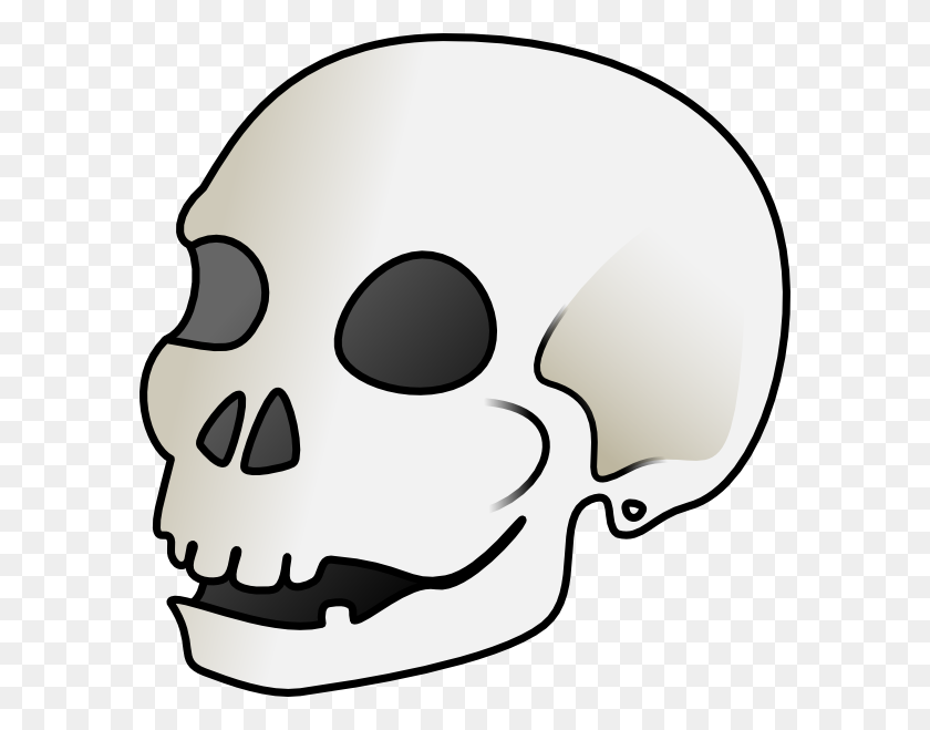 588x599 Human Skull Clip Art Free Vector - Skull Black And White Clipart