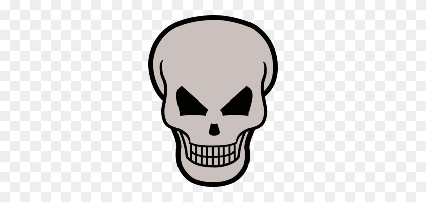256x340 Human Skull Symbolism Skull And Crossbones Drawing - Skull Clipart Black And White