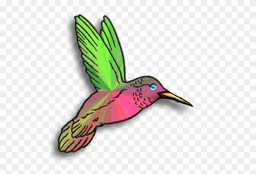 512x512 Humming Bird Clip Art - Green Bird Clipart