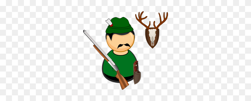 300x279 Hunter Free Clipart - Hunting Rifle Clipart